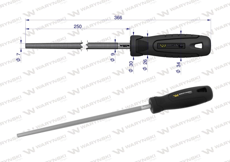 Pilnik okrągły 250 mm Waryński 2
