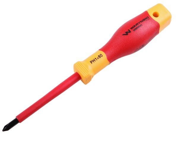 Wkrętak PH1*80mm izolowany VDE stal S2 Waryński