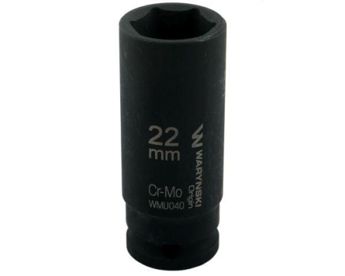 Nasadka udarowa sześciokątna długa 1/2" 22 mm CrMo DIN 3129 Waryński 2