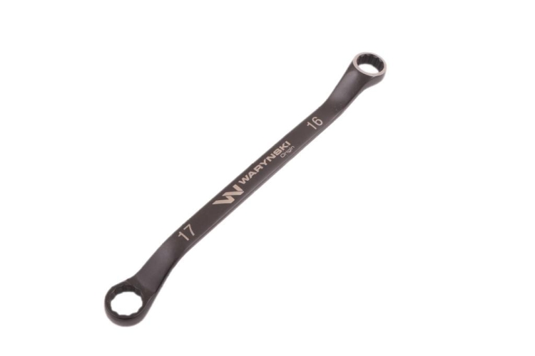 Klucz oczkowy odsadzony 16 x 17 mm CrV standard ASME B107.9 Waryński