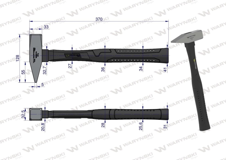 Młotek ślusarski 800g Waryński 3