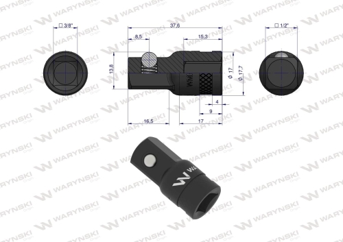 Redukcja 3/8" -1/2" 35mm Waryński 4