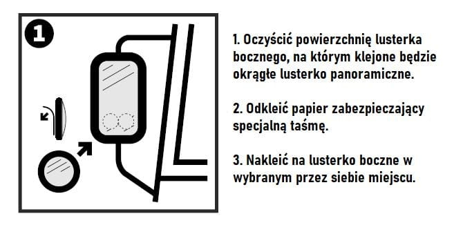 Lusterko okrągłe panoramiczne lusterko pomocnicze fi-107 mm -klejone bezpośrednio na lusterko boczne 2
