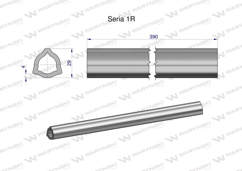 Rura wewnętrzna Seria 1R do wału 510 przegubowo-teleskopowego 29x4 mm 390 mm WARYŃSKI 2