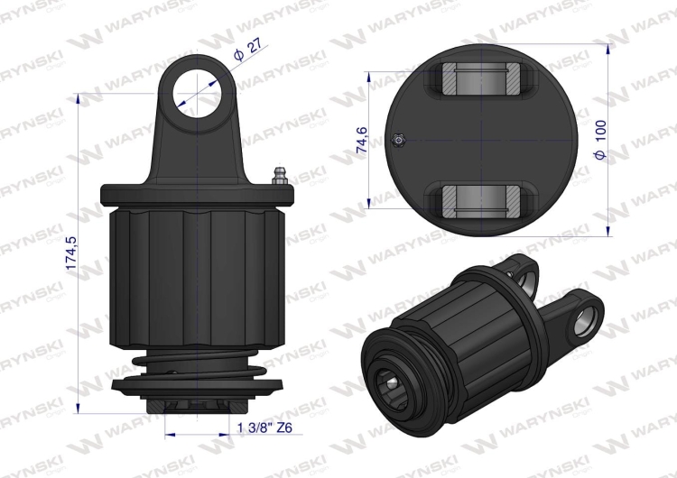 Sprzęgło zapadkowe wału Seria 3R 900 Nm - 1 3/8 Z6 WARYŃSKI  2