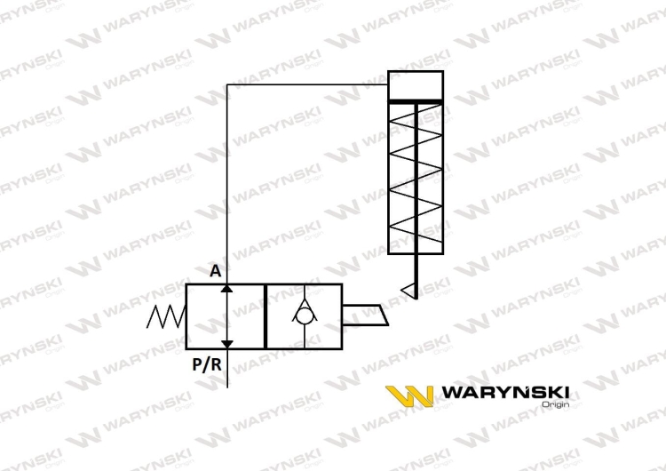 Zawór odcinająco-zwrotny (ogranicznik posuwu/skoku) 2/2 M18x1.5 12L z otworami mocującymi 350 bar Waryński 2