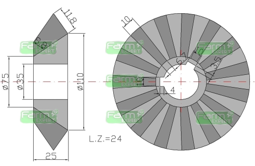 Koło zębate stożkowe Z-24 Rozrzutnik 2