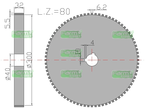 Koło zapadkowe zęby proste wpust 10 Rozrzutnik 2213040010 7032040091 2