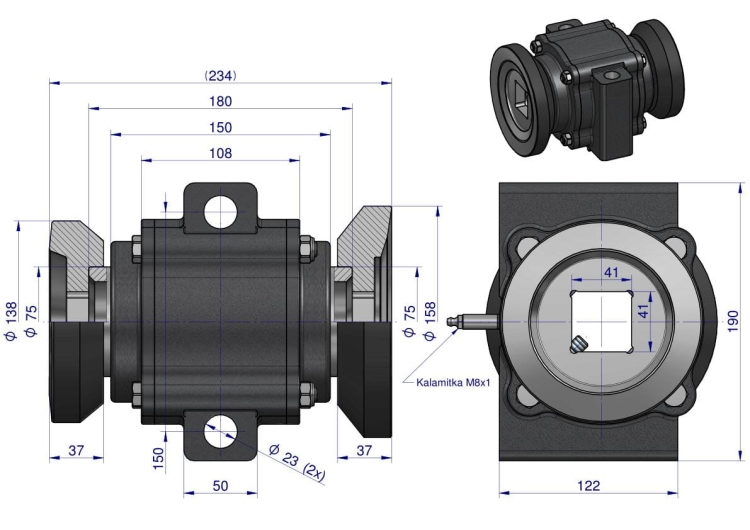 Łożysko kompletne brony talerzowej na wał czworokątny 40x40 Frost Razol Ad 2