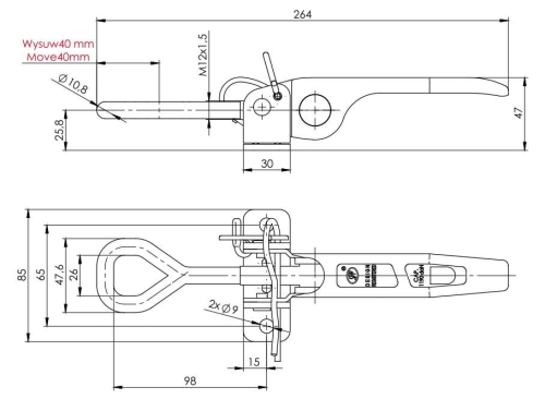 Spinacz zaczep do burt ZB-15 1190kg zastosowanie przyczepka SP