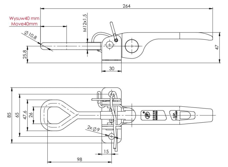 Spinacz zaczep do burt ZB-15 1190kg zastosowanie przyczepka SP