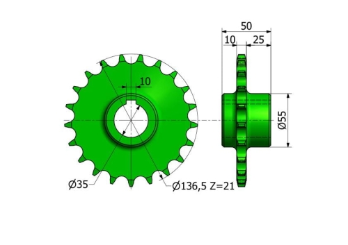 Koło łańcuchowe Z-21 5057020110 Bizon 2