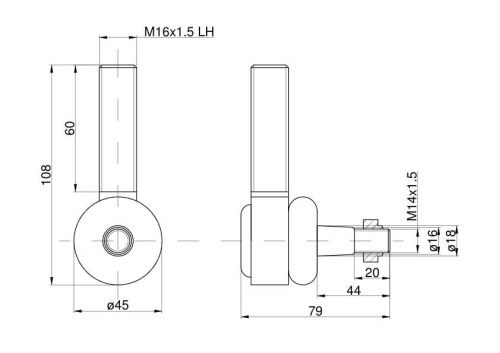 Końcówka drążka przegub lewy z nakrętką 953519 C-330 2