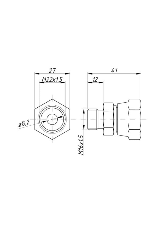 Złącze redukcyjne AMBM M22x1.5/M16x1.5 2