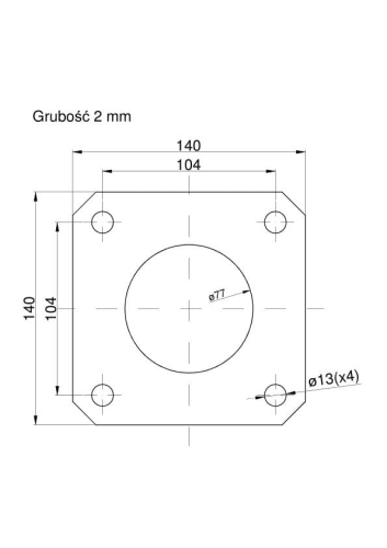 Nakładka prosta Talerzówka RYSUNEK TECHNICZNY