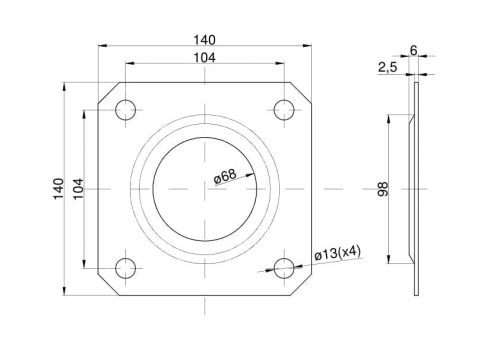 Nakładka tłoczona Talerzówka RYSUNEK TECHNICZNY