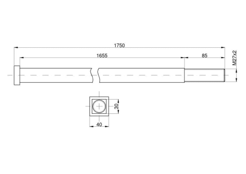 Oś dł. 1740mm Talerzówka