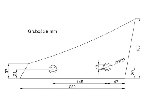 Pierś odkładni prawa dwuotworowa Kverneland Vulcan 073250 2