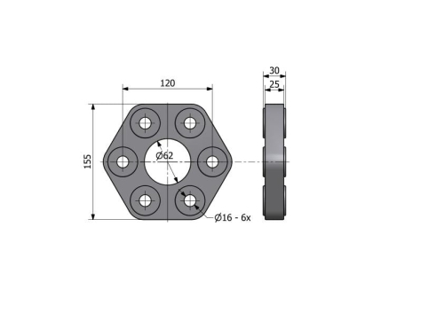 Sprzęgło elastyczne (gumowe) 624545.1 Claas (2)