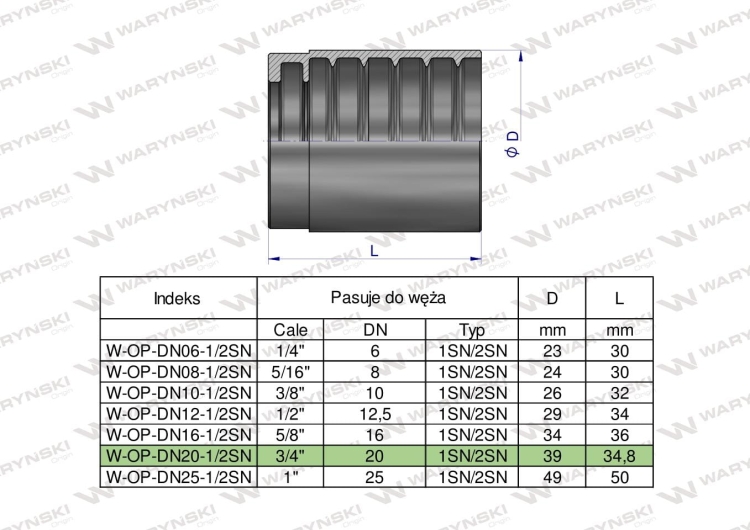 W-OP-DN20-1/2SN