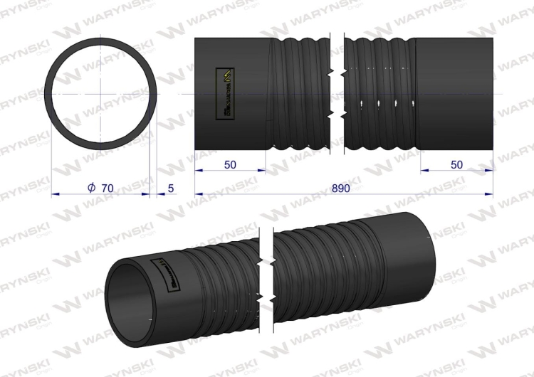 Przewód filtra powietrza Fi-70 Z-058 Bizon Rekord WARYŃSKI  2