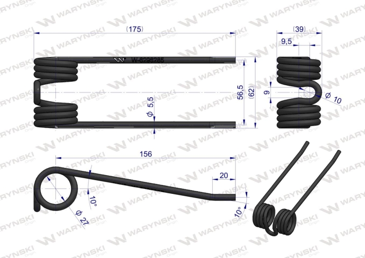 Palec sprężysty podbieracza do DEUTZ FAHR 6296285 Waryński (2)