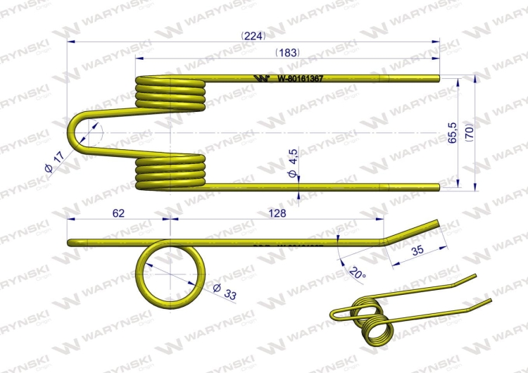 Palec sprężysty podbieracza NEW HOLLAND 80161367 Waryński 2