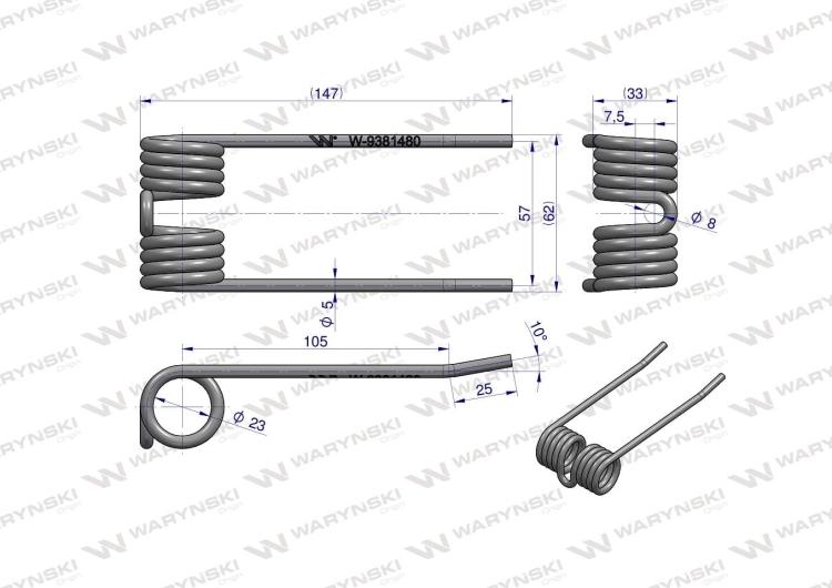 Palec sprężysty podbieracza do Krone 9381480 Waryński 2