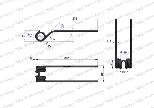 Palec przetrząsarka DEUTZ FAHR Pottinger 06580456 Waryński 2
