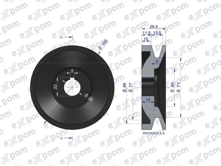 Koło pasowe alternatora EX257000 A120 Bizon EXPOM 2