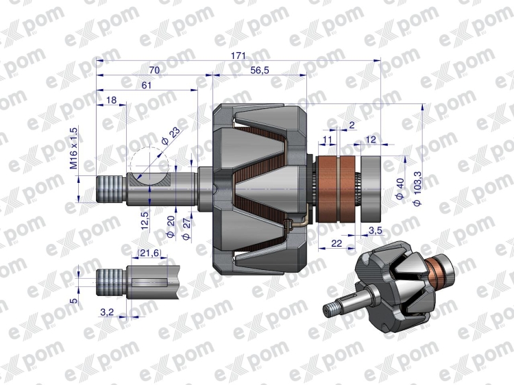 Wirnik alternatora EX257000 A120 Bizon EXPOM KWIDZYN eu (2)