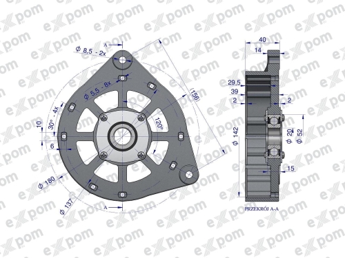 Tarcza pokrywa przednia alternatora EX257000 A120 Bizon EXPOM KWIDZYN eu 2