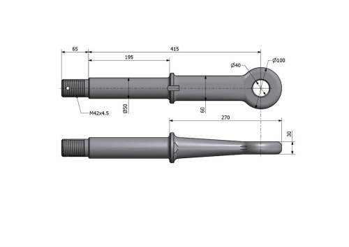 Ucho dyszla D-50 Fi40mm Przyczepa 2