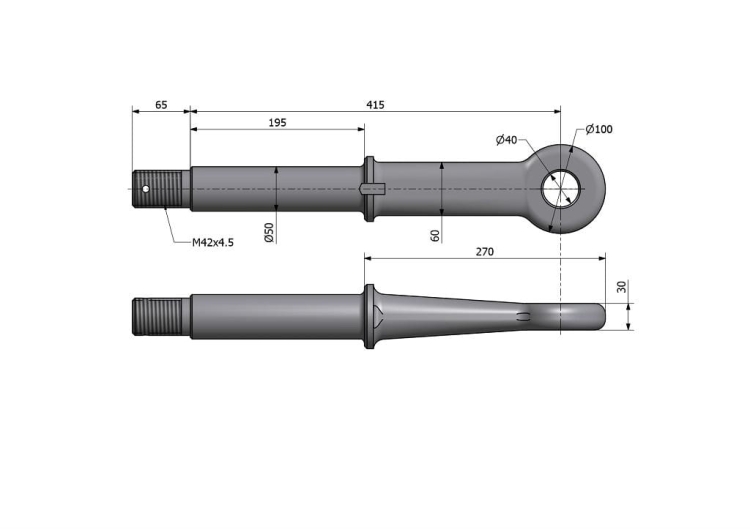 Ucho dyszla D-50 Fi40mm Przyczepa 2