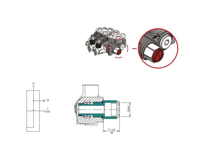 Tuleja ciśnieniowa łącząca rozdzielacze Do AMV70/KVM15 3
