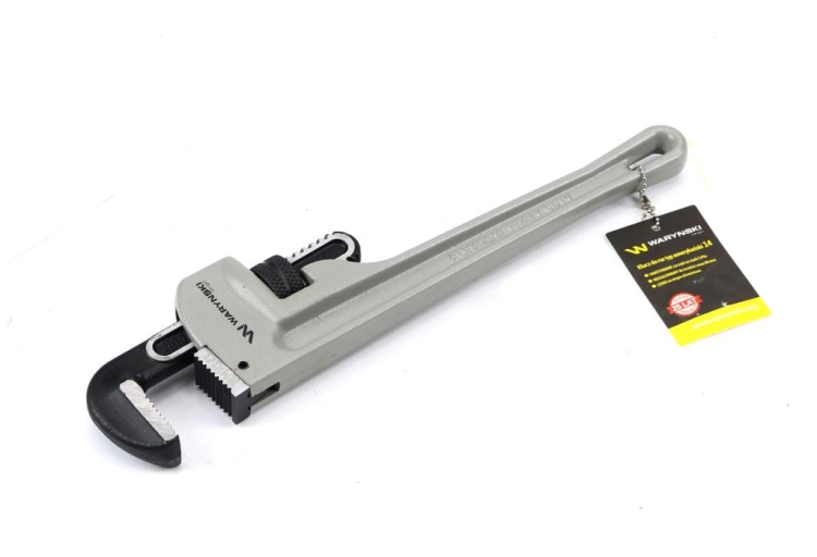 Klucz do rur typ amerykański 14" uchwyt aluminium wzmocniony szczęki CrMo max średnica Waryński 2