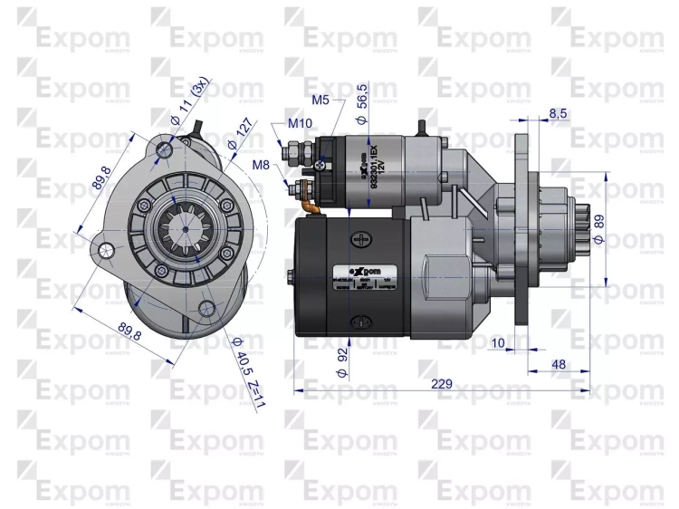 Rozrusznik z reduktorem typu Magneton C-330/C-360/Zetor 9142722 Blue Line EXPOM KWIDZYN eu (2)