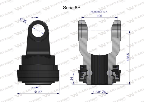 Widłak z pierścieniem 1 3/8 Z6 - 35X106 Seria 8R CE2020 Waryński 2