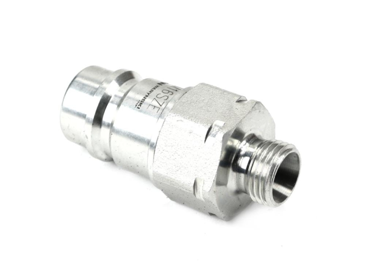 Szybkozłącze hydrauliczne wtyczka M16x1.5 gwint zewnętrzny EURO (9100816W) (ISO 7241-A) z eliminatorem ciśnienia Waryński  2