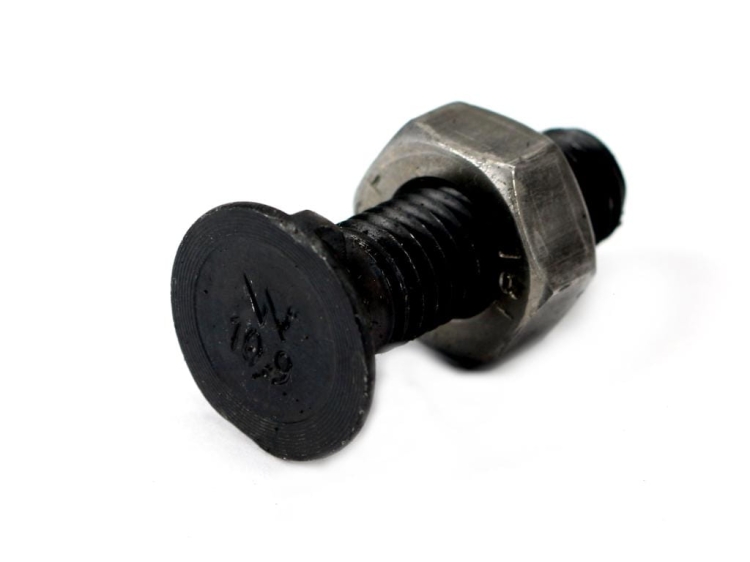 Śruba kpl. płużna dwunoskowa większy łeb M12x30 mm kl.12.9 Waryński 2