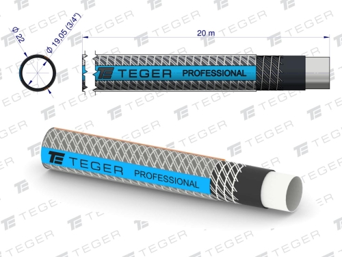 Wąż ogrodowy FI 3/4" 20m "PROFESSIONAL- NTS EXTRA FLEX" TEGER 2