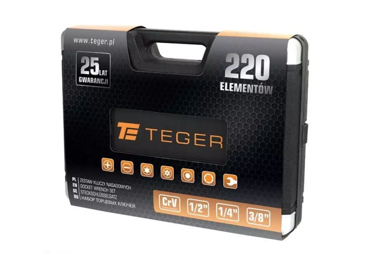 Zestaw kluczy nasadowych 220 szt TEGER (2)