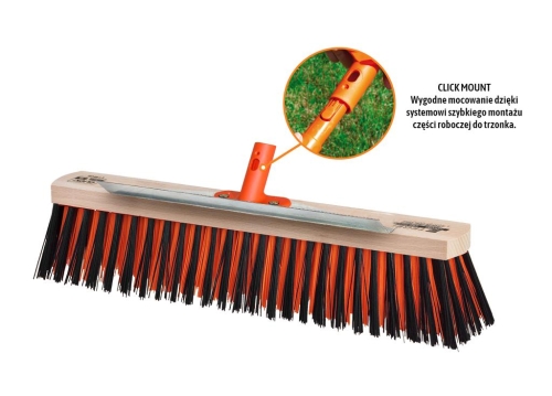 Szczotka do prac porządkowych - ulicówka 55x400 mm - ze skrobakiem (mocowanie Click) PREMIUM TEGER 2