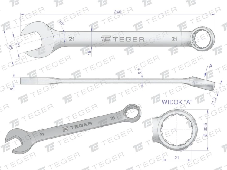 Klucz płasko-oczkowy 21 mm  TEGER (2).webp
