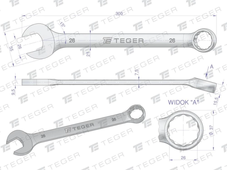 Klucz płasko-oczkowy 26 mm  TEGER (3).webp
