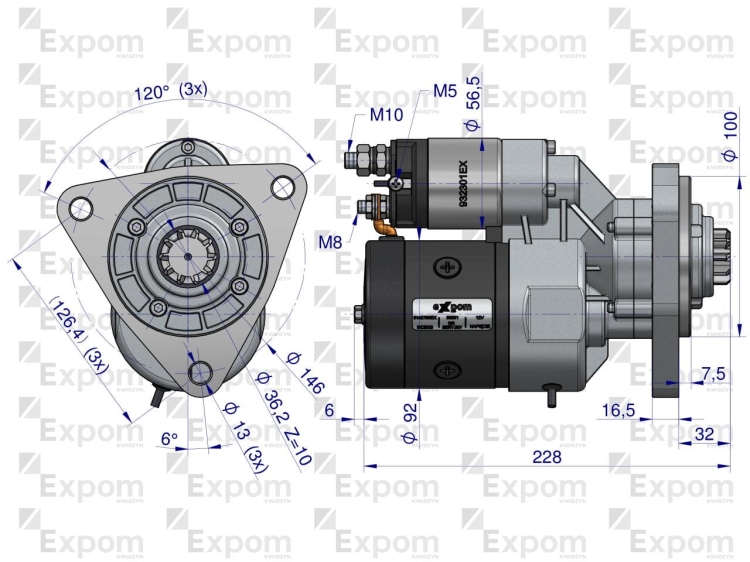 Rozrusznik z reduktorem typu Magneton T25 MTZ Blue Line EXPOM KWIDZYN 2