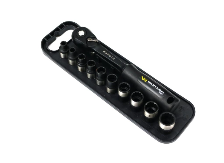 Zestaw 12 el. nasadki 3/8 przedłużka 12.5 cm grzechotka 9 10 11 13 14 Waryński (2)