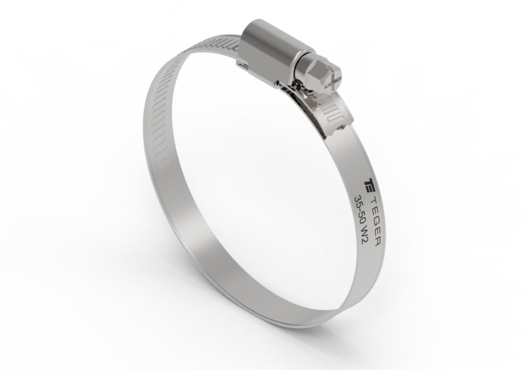 Opaska zaciskowa 35-50 (32-50) ślimakowa (obejma W2 - stal nierdzewna) szerokość 9mm TEGER