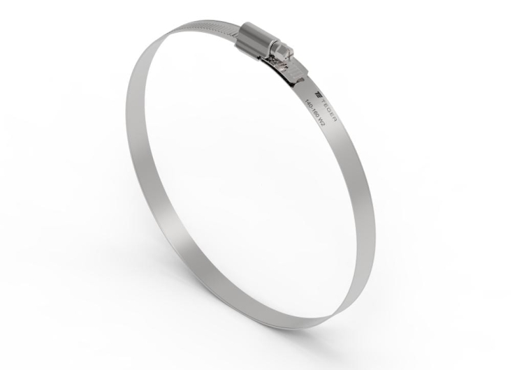 Opaska zaciskowa wzmocniona 140-160 ślimakowa (obejma W2 - stal nierdzewna) szerokość 12mm TEGER