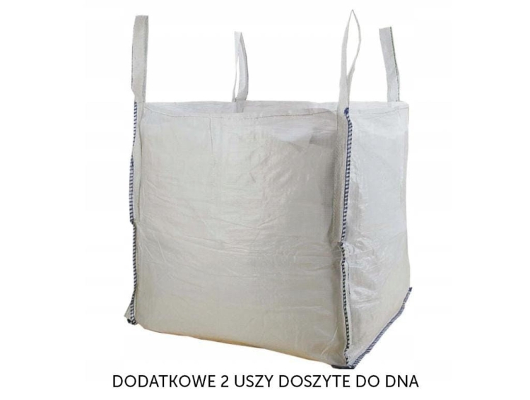 Worek BIG BAG 1000kg. 100x100x100. 4 uchwyty+ 2 doszyte do dna. góra otwarta/ dół zamknięty